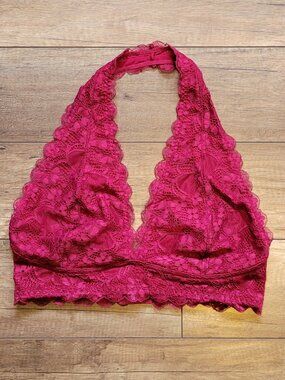 Worn Twice Halter Bra (deep red in person)